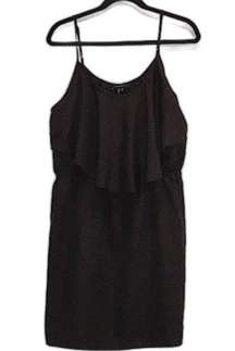 ATMOSPHERE | Black Dress w/ Front Ruffle | 14