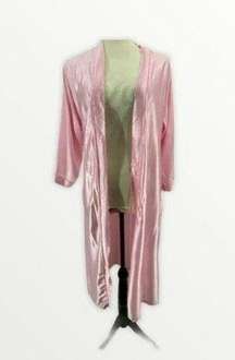 Vintage Kiki Pale Pink Nylon Second Skin 3/4 Sleeve Robe