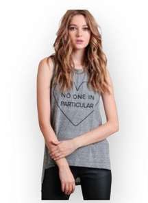 new Lovers + Friends ᯾ No One in Particular Muscle Tee Tank Top ᯾ Heather Grey ᯾