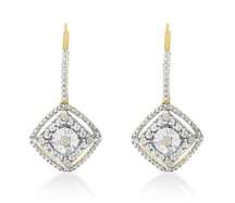 Haus of Brilliance Sterling Silver Rose Diamond Dangle Earring