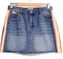 Chelsea & Violet Retro Side Stripe Denim Mini Jean Skirt Women’s Size 29