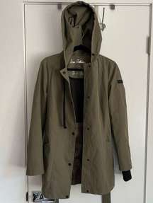 NWOT Sam Edelman Olive Green Trench Rain Coat Size S