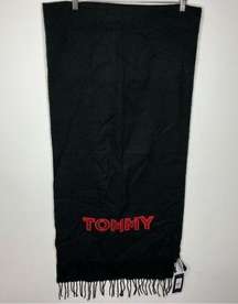 NWT Tommy Hilfiger scarf with tassels black red sequin