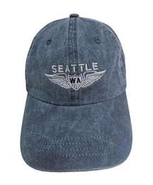 Port & Company Seattle Washington Souvenir Hat Cap Gray Adjustable Back Strap