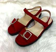 Eric Michael red leather sandals, size 38 Bin 25