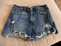 Distressed Curve Love High Rise Mom Shorts