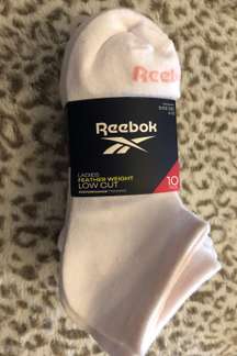 NWT  Ladies Feather Weight Low Cut Performance Training Socks 10 Pack Shoes Size 4-10 White with muted multi color trim