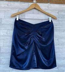 Lovers + Friends Skirt Blue Black Iridescent Gathered Mini Lined size medium