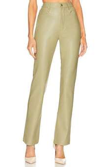 WeWoreWhat Faux Leather Kickflare Pant Oat Beige Size 31 Bootcut 5 Pocket NEW