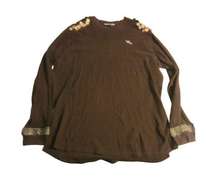 Rocawear Brown Long Sleeve Top with Lace Trim Decorative Buttons Plus Size 3X