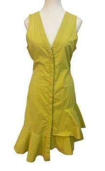 josie natori yellow a line sleeveless casual summer  dress size 14