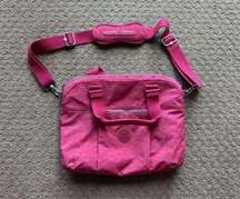 Kipling Digifly Coral Pink Laptop Messenger Book Bag