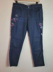 J. Jill Luna Slim Ankle Floral Embroidered Jeans