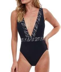 New! Gottex Lurex-Trimmed One-Piece Swimsuit