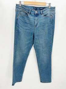 J. Jill Blue Denim Boyfriend Straight Leg Ankle 5 Pockets Jeans Women's Size 10