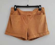 Eva Mendes NY&Co Tan Faux Suede Cuffed Shorts 4