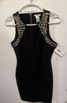 Easley black beaded dress women’s small NWT