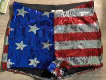 Glitter American Flag Shorts