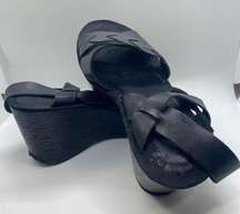 adiPRENE by adidas Sandals wedge strappy leather women sz 8