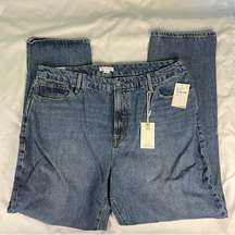 Good American Size 16 Good Boy Rigid Denim Jean Boyfriend Straight Leg Classic