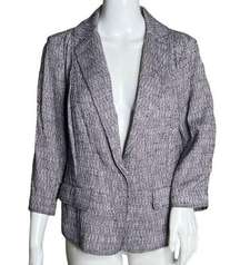 J. Jill Blazer Womens 10 Marled Purple Tweed Preppy Casual Office Business Work