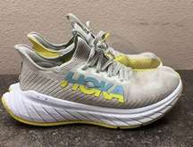 Hoka One One Carbon X3 Yellow & White Running Shoes Sneakers | Women’s Size 8.5