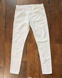 JUICY COUTURE white cotton/spandex blend pants, size 8