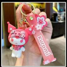 Sanrio Kuromi Sakura Cherry Blossom Kawaii Cute Backpack Charm Keychain Gift​​