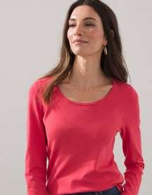 G.H & Boss Co Top women’s size small deep coral long sleeve shirt casual