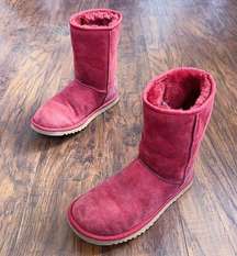 UGG  • Classic Short Boot 5825 burgundy maroon pink suede sheepskin shearling mid