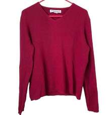 A. Giannetti Red 100% Cashmere V Neck Sweater Size L/XL