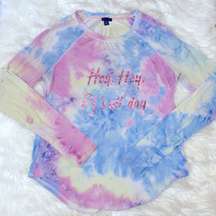 UK2LA Tie Dye Hey Hey Pj’s All Day Long Sleeve Pajama Top