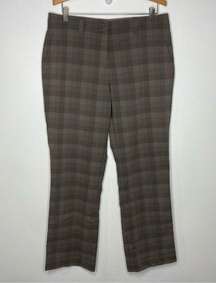 Nike golf straight Leg Pants brown plaid size 12