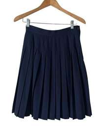 Liz Claiborne Collection Pleated Skirt Vintage Navy‎ Blue 100% Wool Women Size 6