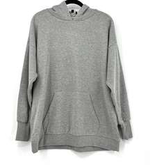 DANIELLE BERNSTEIN Womens Gray French Terry Long Sleeve Crew Neck Hoodie Top XS