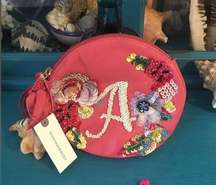 Leather Monogram A Beaded Bag