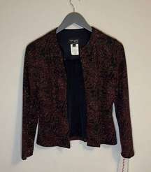 XSCAPE by Joanna Chen. Open Evening Blazer. Size Small Petite. Black/Red