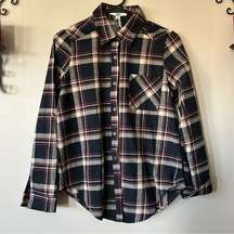 NWT Ya Los Angeles Black & Brown Button Down Flannel Shirt Size Small
