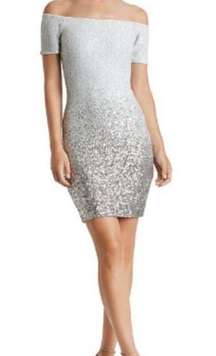 Dress The Population Larissa Off Shoulder Ombre Sequin Mini Dress- Size XS