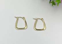 18K Gold Plated Geometric Square Hoop Earrings for Women