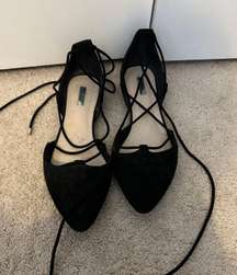 Black Lace Up Flats