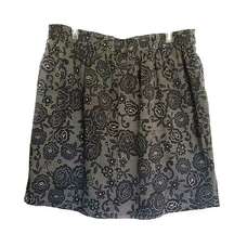 Apparel Co. Womens Skirt Floral Size Large 100% Silk Mini Elastic Waistline
