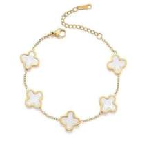 Gold Plated Clover Lucky Bracelet for Women 18K Gold Plated Clover Lucky