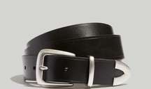 NWT Madewell Leather Western Belt True Black NF971