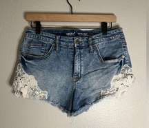 Mossimo denim cut off short with lace on sides