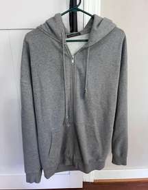 Oversized Gray Zip Up Hoodie