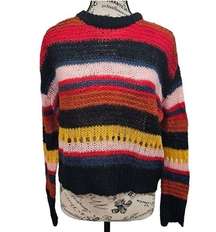 MOON & MADISON FAUX MOHAIR SWEATER - MULTI - SZ XS - EUC