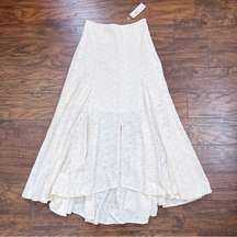 Rebecca Taylor • Lace Maxi Skirt cream New Ivory flowy slit crochet beach summer