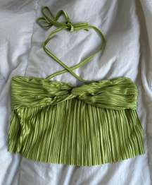 Green Tied Crop Top