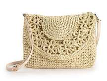 NEW Lauren Conrad | Daisy Crochet Straw Crossbody Bag